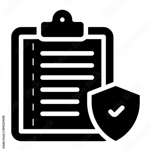 secure policies on clipboard glyph icon