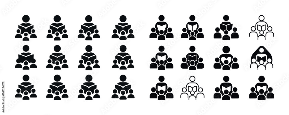Fototapeta premium Collection of family icons of various styles and configurations