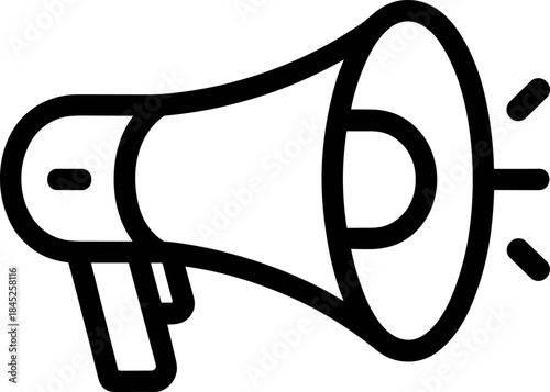 Modern Outline Megaphone Icon Vector: Loudspeaker Symbol for Communication, Marketing Strategy, Alert, and Public Speaking Broadcast UI/UX Element