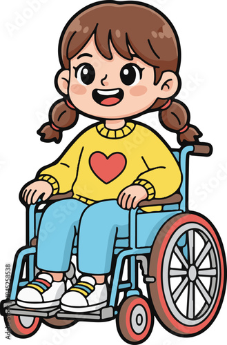 Girl with wheelchair