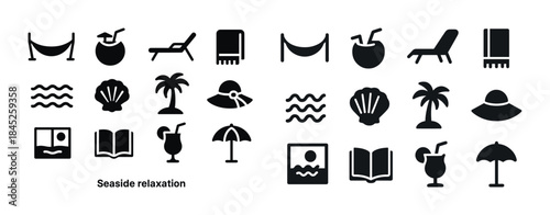 Seaside relaxation: tropical icons of leisure and summer vibes