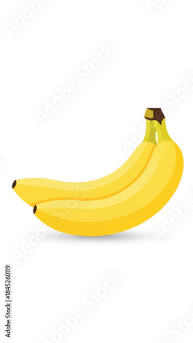 Bright bunch of ripe yellow bananas on a white background ready to enjoy.
