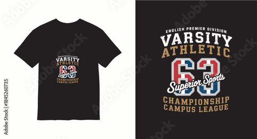 Varsity style vector t-shirt design