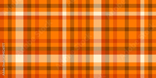 Lined plaid vector tartan, hunter seamless background fabric. Sexual texture pattern check textile in orange and bright colors.