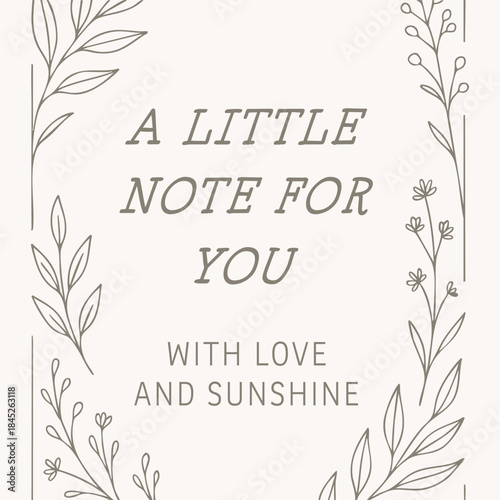 A little note for you botanical message card