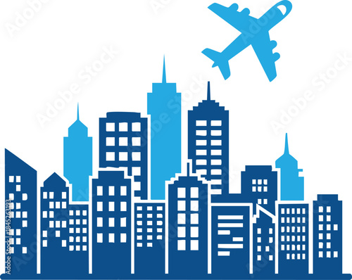 Airplane travel transportation flight journey icon