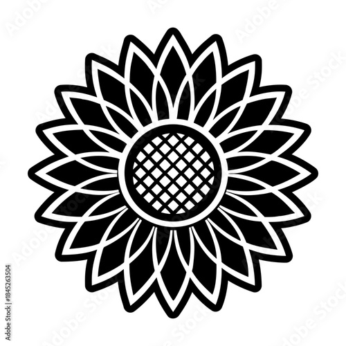 Glyph Style Sunflower Logos 
