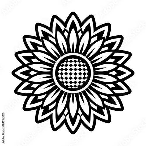 Glyph Style Sunflower Logos 
