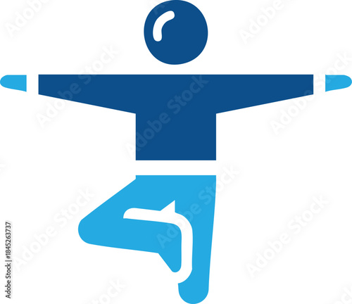 Balance pose yoga meditation wellness icon