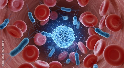 Bloodstream infected with bacteria