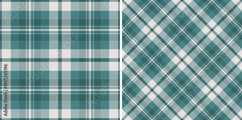 Textile plaid vector of pattern texture seamless with a tartan check fabric background. Set in cold colors. Geometric unique identity design.