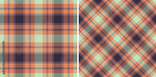 Check fabric textile of tartan background plaid with a texture seamless pattern vector. Set in vintage colors for Easter celebration ideas.