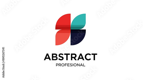 Abstract professional logo with four colorful shapes symbolizing connection and teamwork