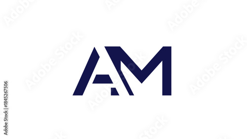 Modern AM monogram logo design, ideal for personal branding and corporate identity