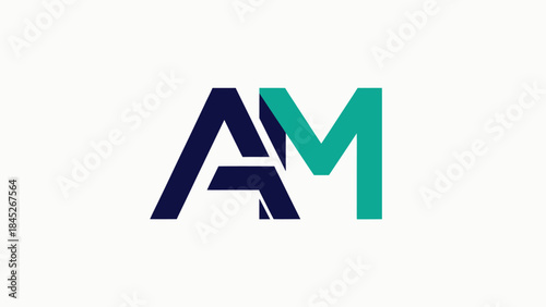 Modern minimalist AM logo design for branding and identity applications