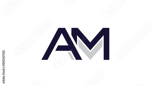 Modern architectural abstract logo design, AM initials, sophisticated and sleek corporate branding