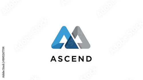 Ascend Logo Modern Abstract Design Symbolizing Growth and Progress