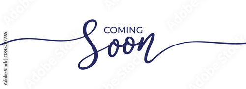 Coming Soon vector hand-drawn lettering on a white background