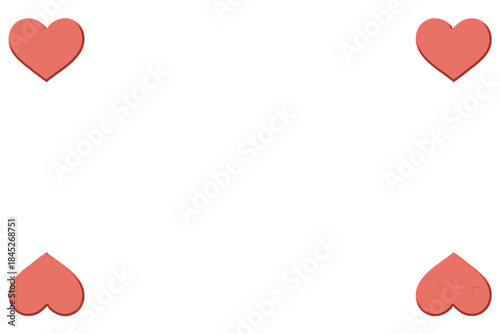 Green blue lighting shiny frame with red hearts by side