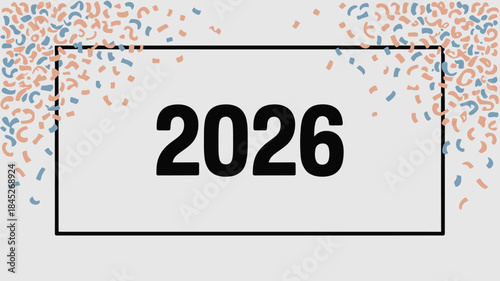 Vibrant celebration background with 2026 text in modern design