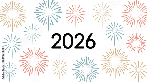 Vibrant fireworks celebrate future year 2026