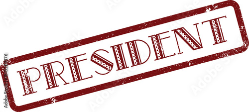 Official Red Rubber Stamp Embossed with PRESIDENT Text for Executive and Leadership Roles