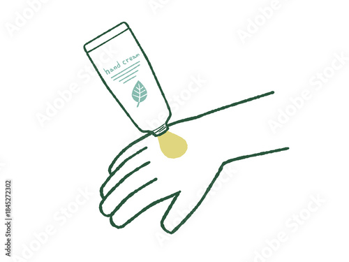 ハンドクリームを手に出す