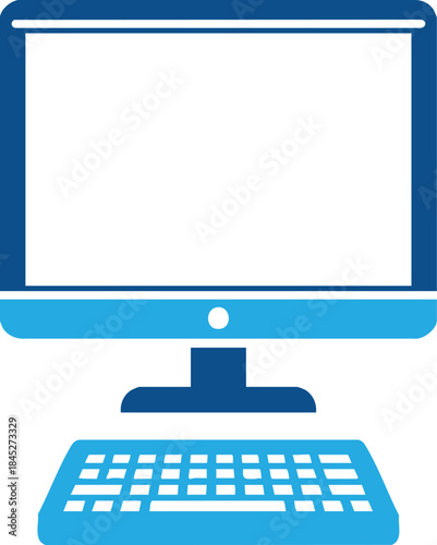 Desktop computer workstation technology device icon