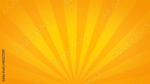 Abstract background animation of bright yellow sunburst lines rotating with retro vignette effect