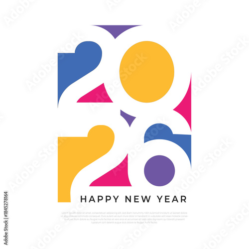 colorful 2026 flat typography number for new year celebration. collection of design number 2026 for calendar,poster and greeting card design decoration