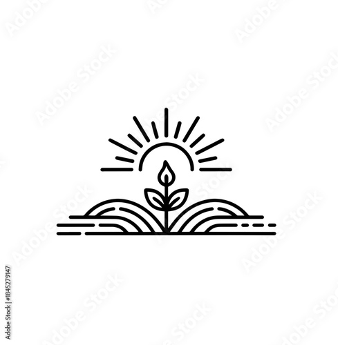  agro logo with fields and leaves.