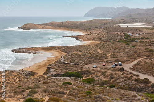 Mediterranean coastline in Murcia. Calblanque regional park, Calblanque beach. Spain
