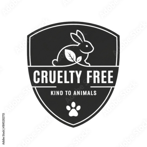 Cruelty free badge icon on white, cruelty message for clean beauty brand, cruelty compliance for packaging, perfect for cosmetic ads, UI kits, motion graphics loop, 4k,isolated,alpha channel,editable