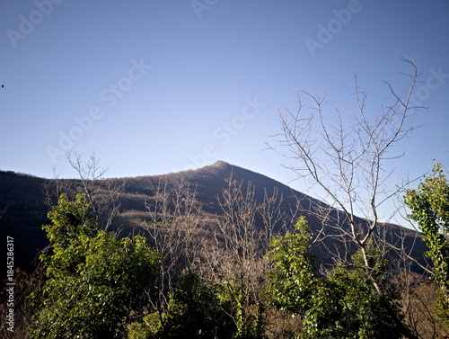 Scorcio dal sentiero di montagna in inverno