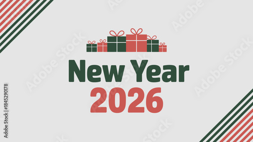 New Year 2026 celebration with festive gifts