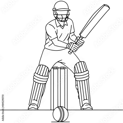 Cricket batsman ready to hit the ball Vector