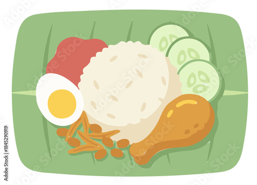 Nasi Lemak Malaysian Fatty Rice