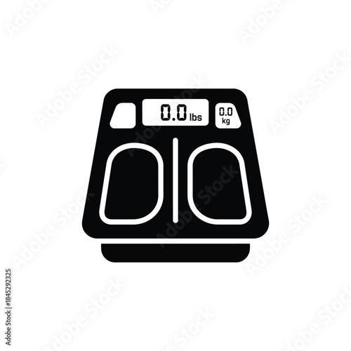 Digital scale with display showing zero weight measurement