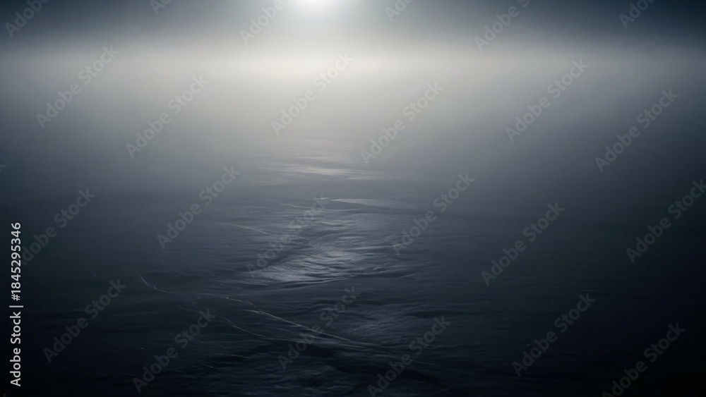 Obraz premium Abstract Dark and Moody Foggy Landscape with Bright Horizon Light