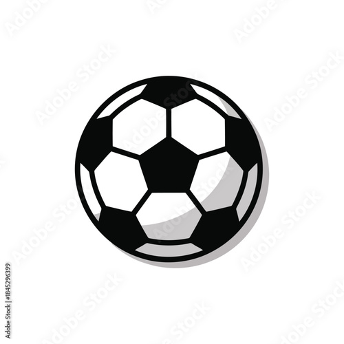 Black and white soccer ball with classic pentagon and hexagon pattern