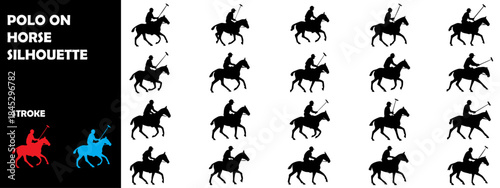 Polo Player on Horse Silhouette Vector – Equestrian Sport Action