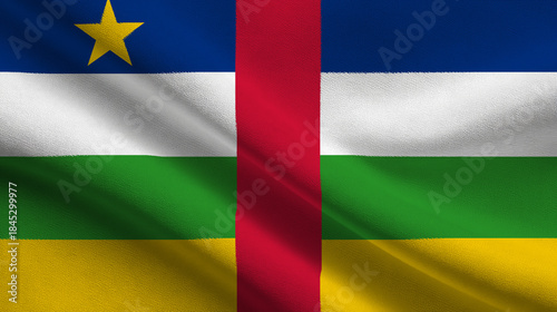 Celebration of independence day in central african republic with the national flag displayed