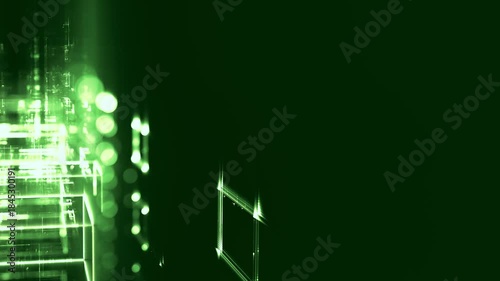 Innovative leuchtende Datenstrukturen - futuristische Datenströme in digitale Vernetzung, Technologie, IT, Internet, EDV, Algorithmus, Digitalisierung, Netzwerk, Business, Software, Identität, grün