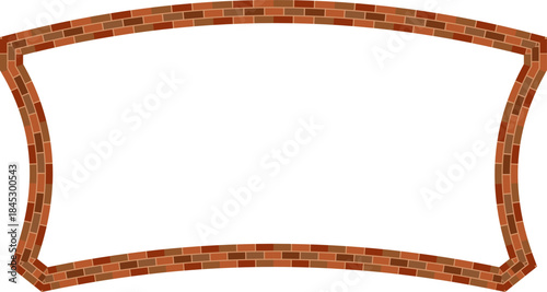 Rectangle Frame brick brickwork brown border picture frame vintage retro antique handcraft framework architecture decorative element isolated background 