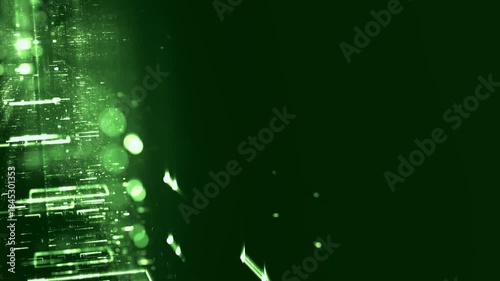 Innovative leuchtende Datenstrukturen - futuristische Datenströme in digitale Vernetzung, Technologie, IT, Internet, EDV, Algorithmus, Digitalisierung, Netzwerk, Business, Software, Identität, grün