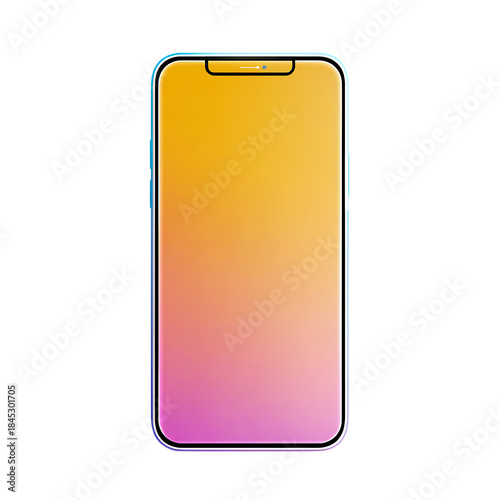 Free Download Iphone with gradient orange and pink back isolated on transparent background - GFXLoad