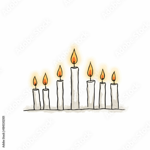 Kinara with lit candles representing Kwanzaa celebration  