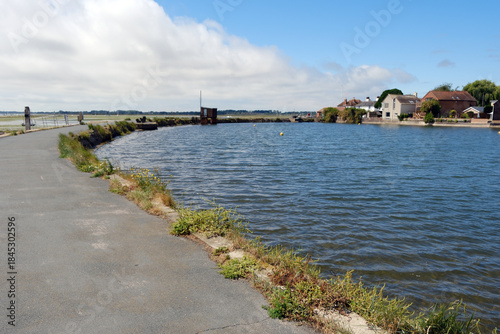 Coastal Pathway and Mill Pond in the Seaside Village of Emsworth, Hampshire