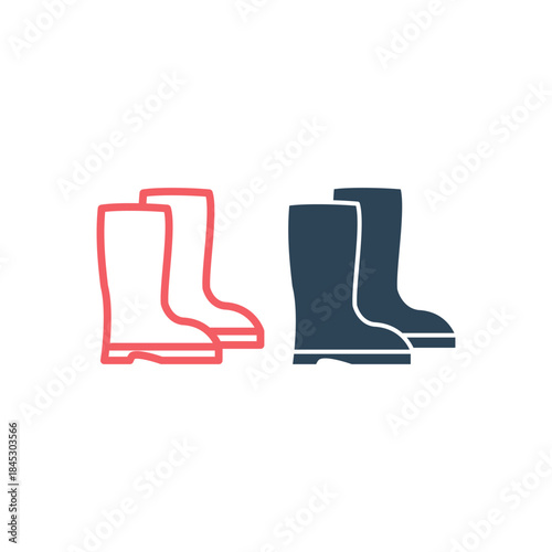 Rubber Boots icons set logo template design illustration