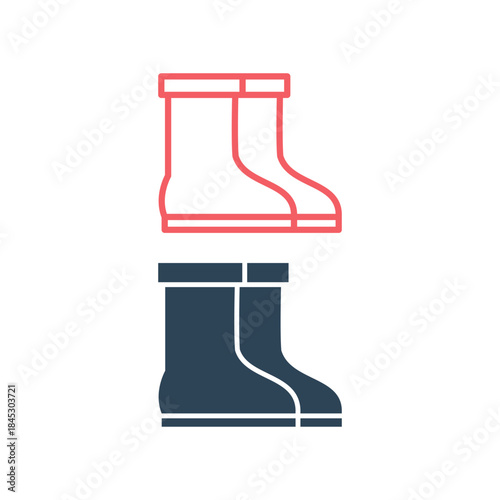 Rubber Boots icons set logo template design illustration